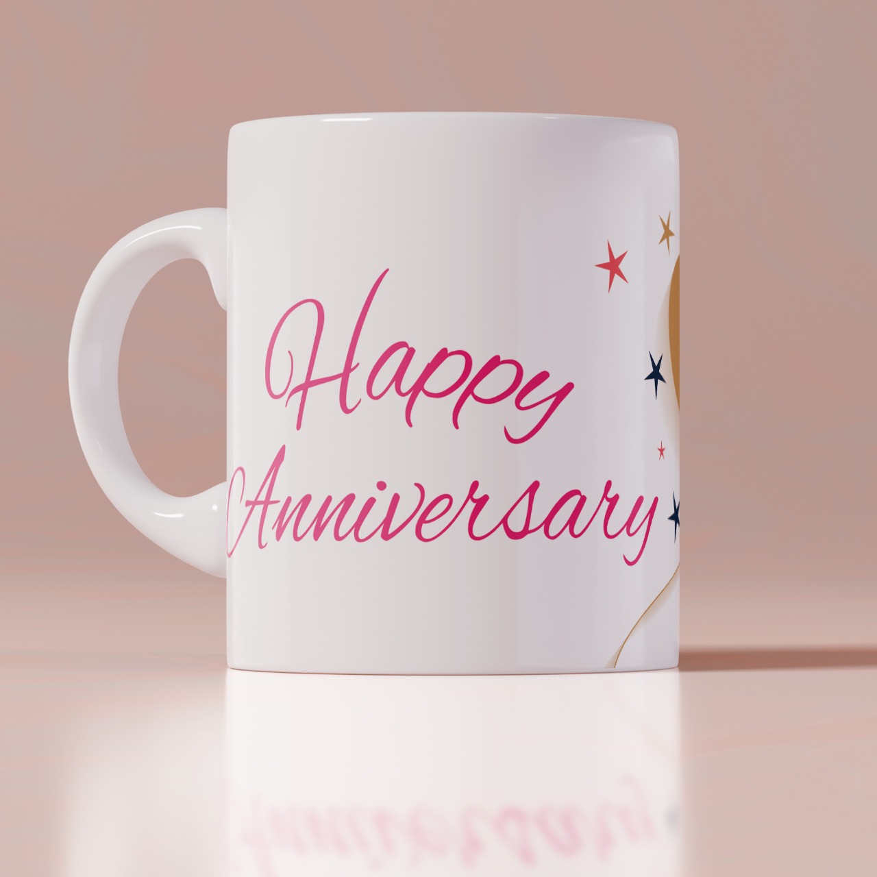 Happy Anniversary Customized White Mug